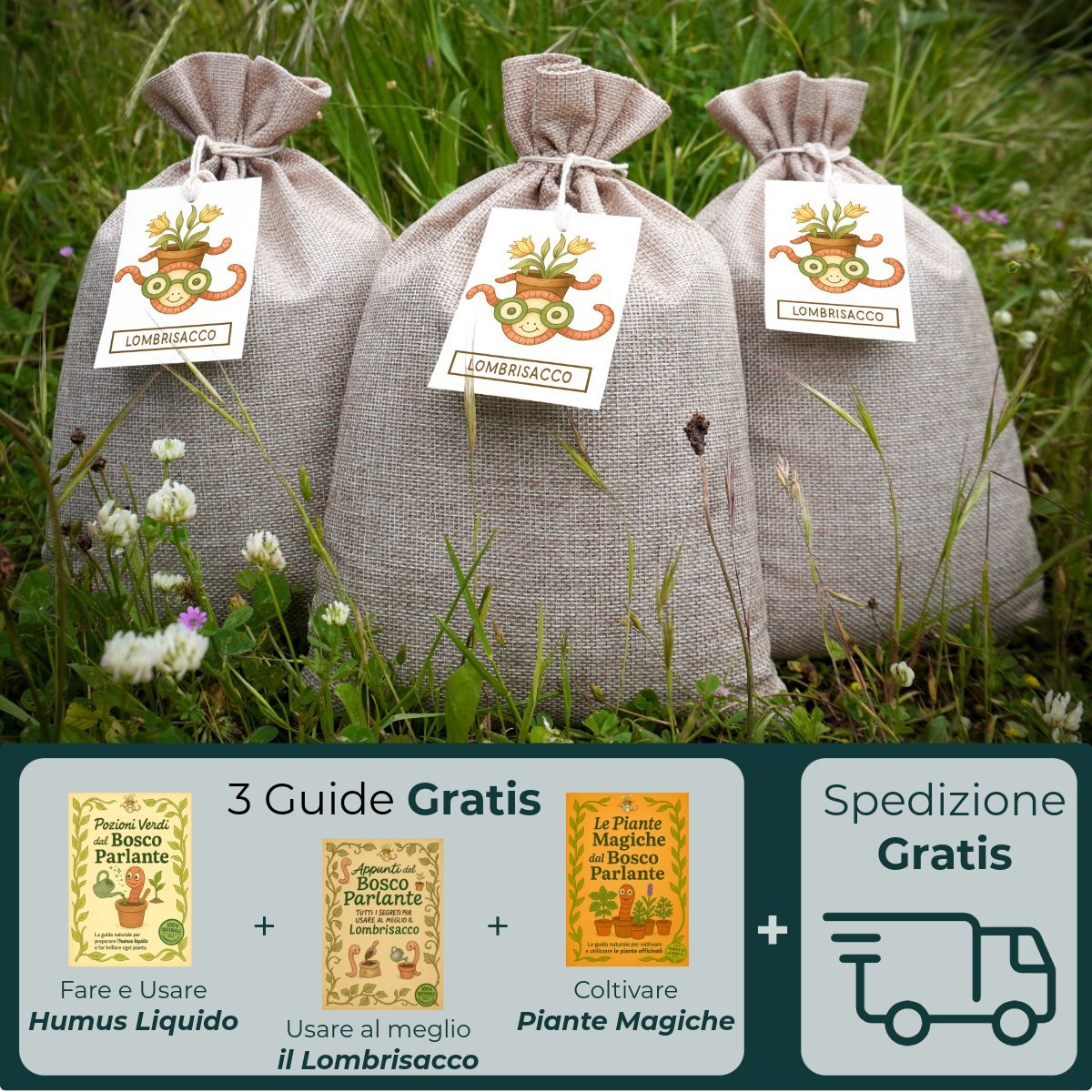 LombricaioMatto™: Kit del Bosco con 3 Lombrisacchi + 3 Guide digitali BONUS - LombricaioMatto