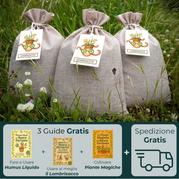 LombricaioMatto™: Kit del Bosco con 3 Lombrisacchi + 3 Guide digitali BONUS - LombricaioMatto